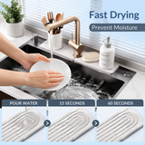 Ribbed Stone Faucet Drying Mat
