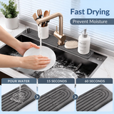 Ribbed Stone Faucet Drying Mat
