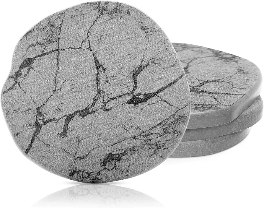 Marble Stone Drink Coasters, Set of 6
